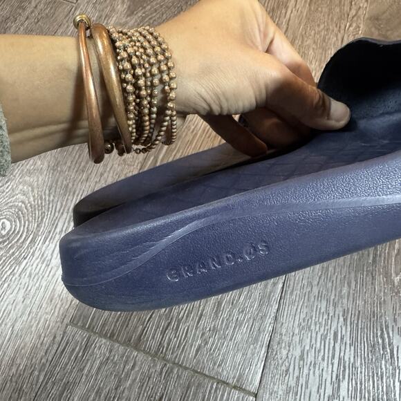 Cole Haan Grandpro Black Blue Leather Slip On Slides Sandals Sz 9 M main image 2